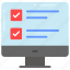 online, survey, monitor, display, questionnaire feedback, checklist, ticks 