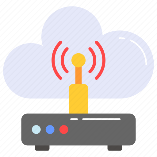 Wireless, network, wifi, modem, router, cloud, device icon - Download on Iconfinder