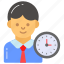 employee, schedule, working, hours, labor, timepiece, avatar 