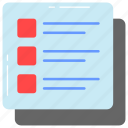 checklist, survey, sheet, page, document, worksheet, agenda