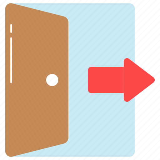 Logout, exit, go, arrowhead, door, open, button icon - Download on Iconfinder