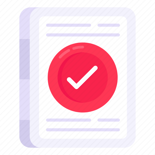 Verified file, verified document, verified doc, approved file, approved document icon - Download on Iconfinder