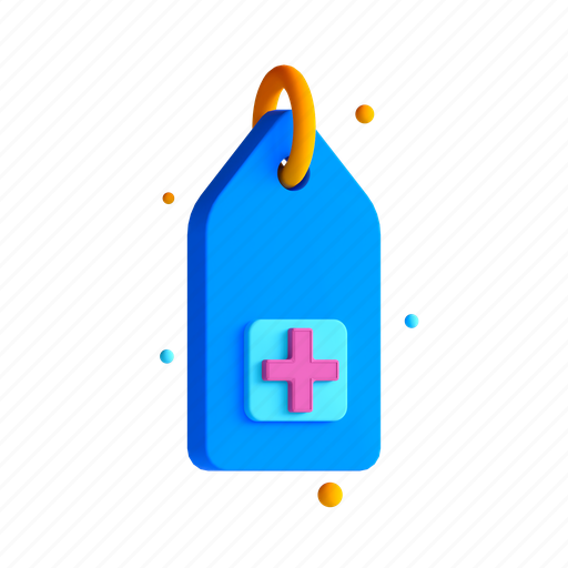 Tag, label, badge, healthcare 3D illustration - Download on Iconfinder