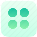 apps, button, grid, shape, main menu