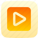 play, button, video, multimedia, option, music player
