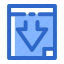 arrow, cursor, direction, down, forward, navigation, sign