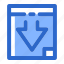 arrow, cursor, direction, down, forward, navigation, sign 
