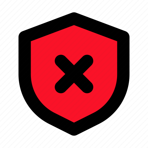 Unsafe, shield, danger, broken, failed icon - Download on Iconfinder