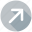 arrow, direction, right, top icon 