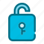 unlock, padlock, security, password 