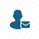 avatar, letter, mail, man, message, profile, user