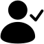 user, account, profile, person, people, checkmark, checked 