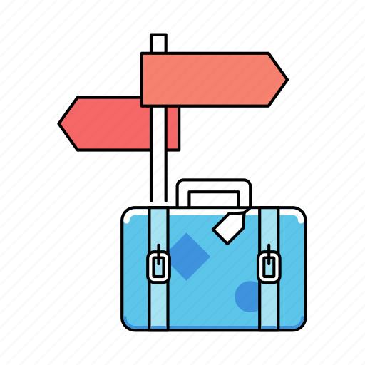 Vacation, destination, sign, suitcase, road, holiday icon - Download on Iconfinder