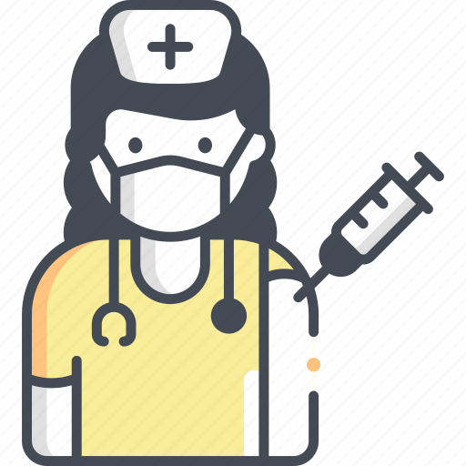 Nurse, female, vaccination, vaccine, injection, coronavirus, avatar icon - Download on Iconfinder