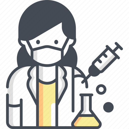 Scientist, female, vaccination, vaccine, injection, coronavirus, avatar icon - Download on Iconfinder
