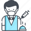 waiter, male, vaccination, vaccine, injection, coronavirus, avatar 