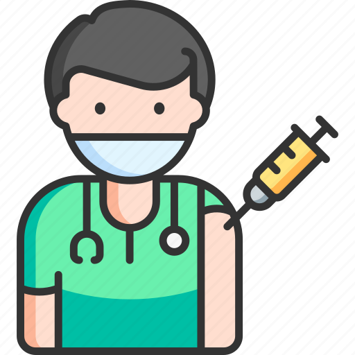 Doctor, male, vaccine, vaccination, injection icon - Download on Iconfinder