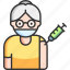 old, woman, vaccine, vaccination, injection 