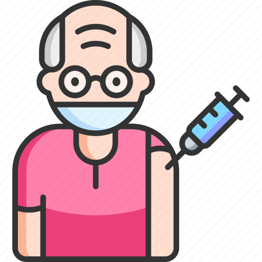 Old man, vaccine, injection, vaccination, coronavirus icon - Download on Iconfinder