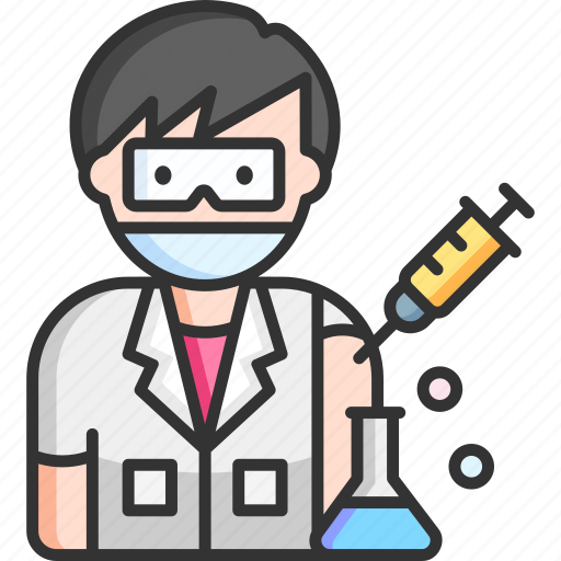 Scientist, male, vaccine, vaccination, injection, coronavirus icon - Download on Iconfinder