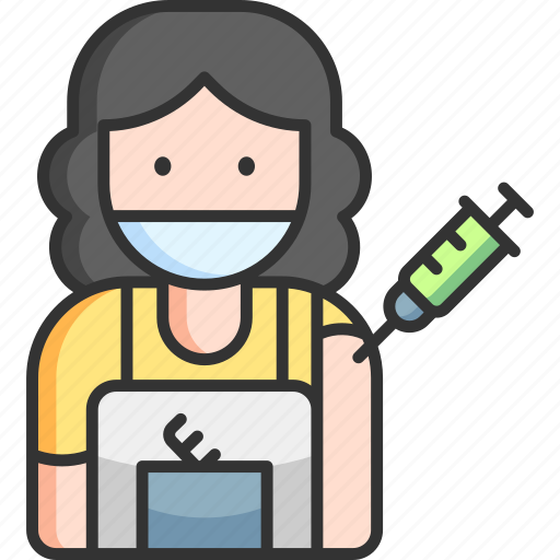 Hairdresser, female, vaccine, vaccination, injection icon - Download on Iconfinder