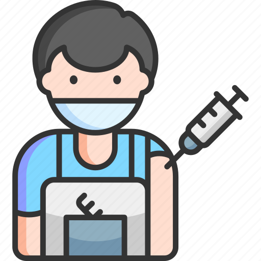 Hairdresser, male, man, vaccine, vaccination, injection, coronavirus icon - Download on Iconfinder