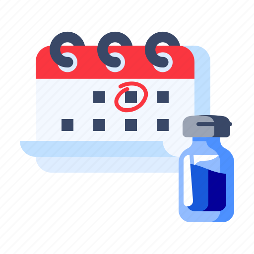 Vaccine, calendar, date, medicine, tube icon - Download on Iconfinder