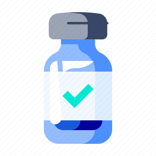 Vaccine, check, label, check mark, medicine, tube icon - Download on Iconfinder