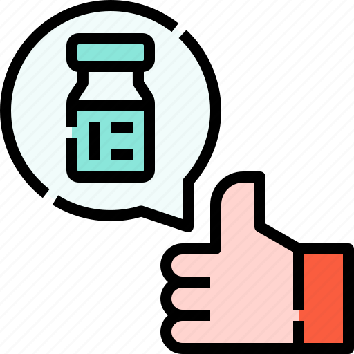 Thumbs, up, hand, vaccine, drug, medicine, rating icon - Download on Iconfinder