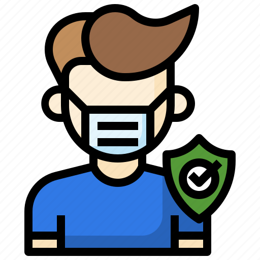 Immunity, prevention, face, mask, shield, man icon - Download on Iconfinder