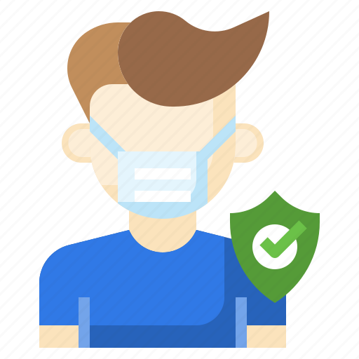 Immunity, prevention, face, mask, shield, man icon - Download on Iconfinder