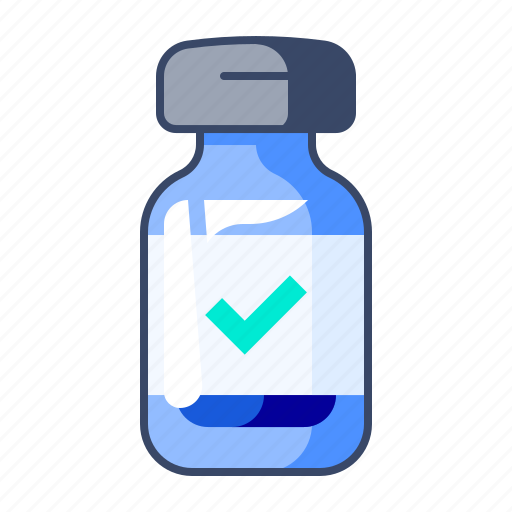 Vaccine, check, label, check mark, medicine icon - Download on Iconfinder