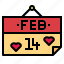 calendar, february, love, valentine 