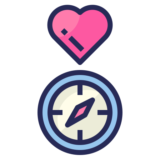Compass, love, valentines, romantic, heart icon - Free download
