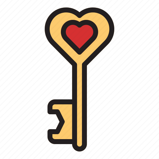Love, valentine, heart, couple, romance, wedding, key icon - Download on Iconfinder