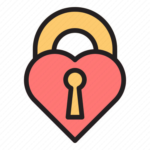 Love, valentine, heart, couple, romance, wedding, lock icon - Download on Iconfinder