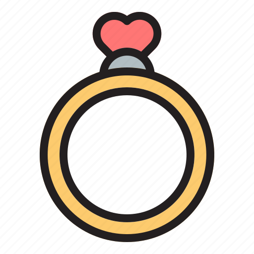 Love, valentine, heart, couple, romance, wedding, ring icon - Download on Iconfinder