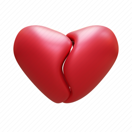 Valentine, broken, heart, romance, love 3D illustration - Download on Iconfinder
