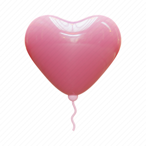Valentine, heart, balloon, romantic, romance 3D illustration - Download on Iconfinder