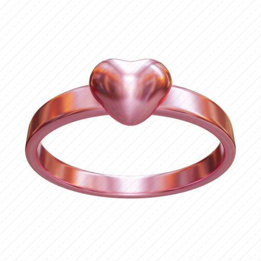 Valentine, ring, wedding, romance, heart, marriage, jewelry 3D illustration - Download on Iconfinder