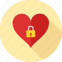 commitment, favorites, heart, lock, love, secure, valentine