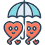 couple under umbrella, two heart, partner, valentine, umbrella, romantic couple, affectionately 