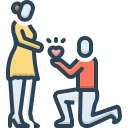 propose, romantic, affectionately, couple, paramour, lover, love affair, ring exchange