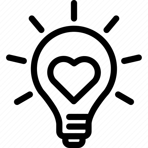 Energy, heart, idea, light bulb, love, romantic, valentine icon - Download on Iconfinder