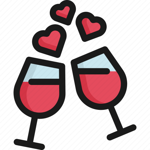 Celebration, champagne, drink, heart, party, valentine, wine icon - Download on Iconfinder