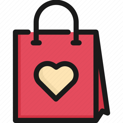 Bag, gift, heart, holiday, package, paper, shopping icon - Download on Iconfinder