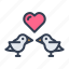 valentine, heart, love, animal, bird 
