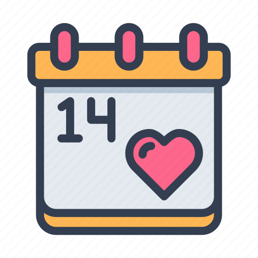 Valentine, heart, love, calendar, event, date icon - Download on Iconfinder