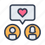 valentine, heart, love, chat, message, couple 