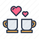 valentine, heart, love, coffee